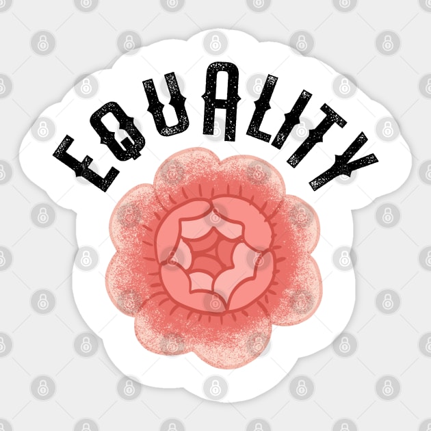 Equality, change, justice, freedom now. Protect, empower, support black lives. Smash the patriarchy. Race, gender, lgbt.  One race human. End racism. Vintage red rose graphic. Sticker by BlaiseDesign